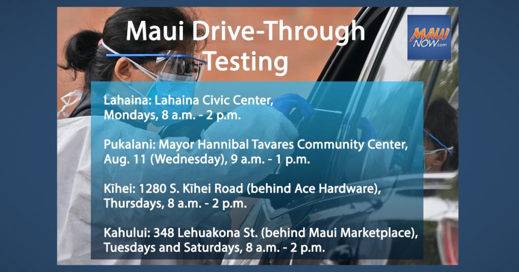 Maui DriveThrough COVID19 Testing, Vaccines Available at